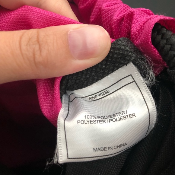 Adidas Drawstring Bag Backpack Pink & Black - Picture 4 of 8